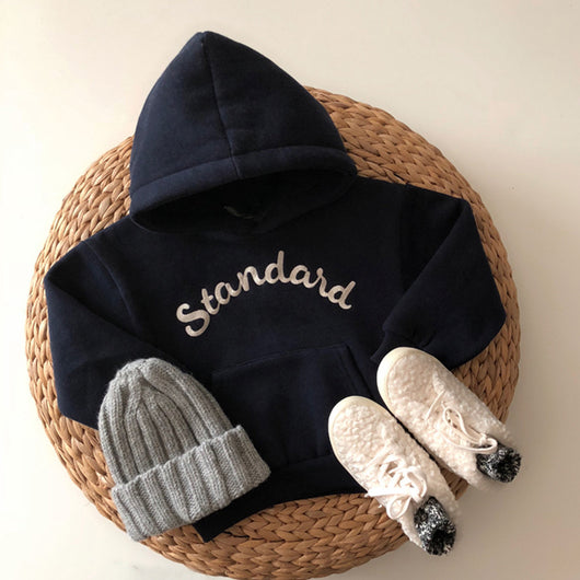 Sudadera con Capucha Infantil Estilo Coreano con Letras - Unisex Casual - Image 9