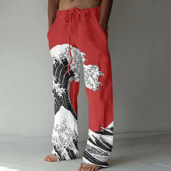 Pantalones Casuales Talla Grande Pierna Ancha para Hombre