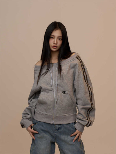 Suéter Deportivo Hombro Descubierto Manga Larga Ajustado para Mujer - Image 6