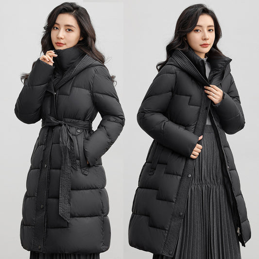 Abrigo Largo Ajustado con Capucha para Mujer - Diseño Invernal Elegante - Image 2