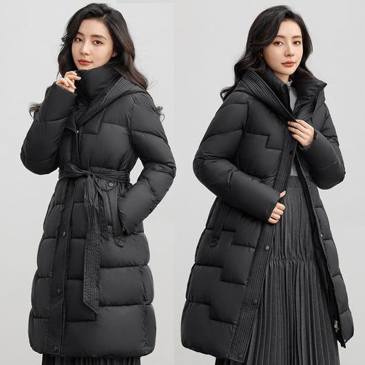 Abrigo Largo Ajustado con Capucha para Mujer - Diseño Invernal Elegante - Image 2