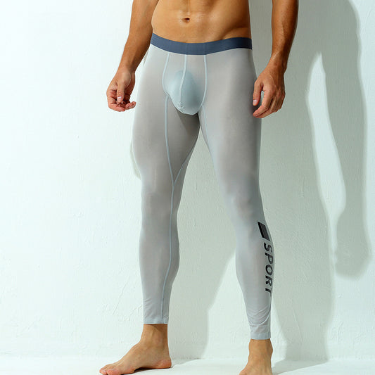 Pantalones Pijama Elásticos sin Costuras Ice Silk Ultradelgados de Secado Rápido