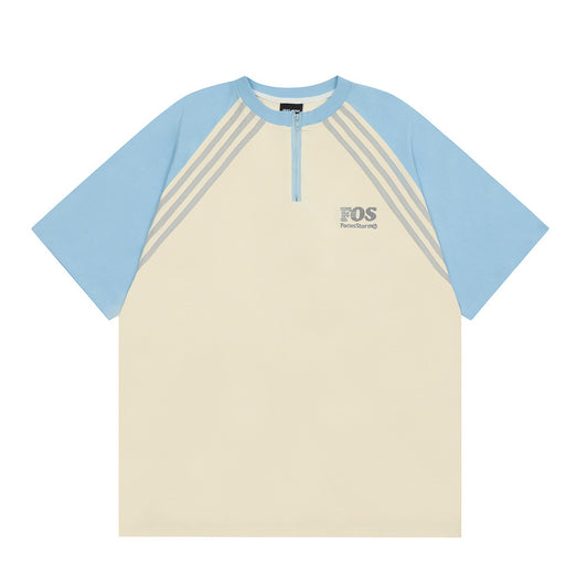 Camiseta Raglan de Manga Corta con Contraste de Colores para Hombre - Image 2
