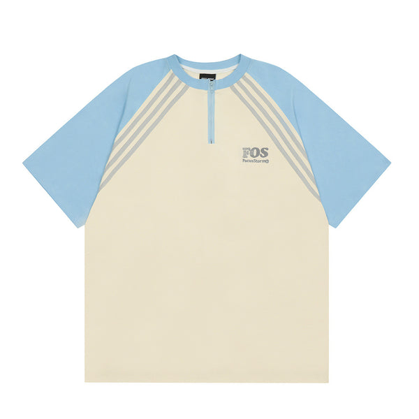 Camiseta Raglan de Manga Corta con Contraste de Colores para Hombre
