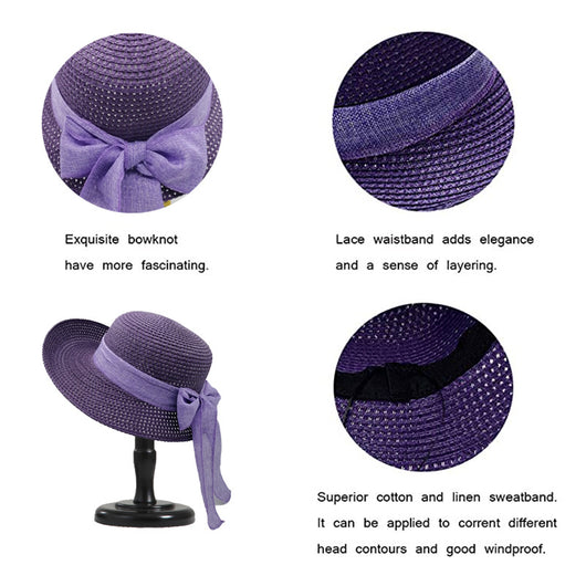 Sombrero de Playa Plegable con Moño para Mujer - Image 32