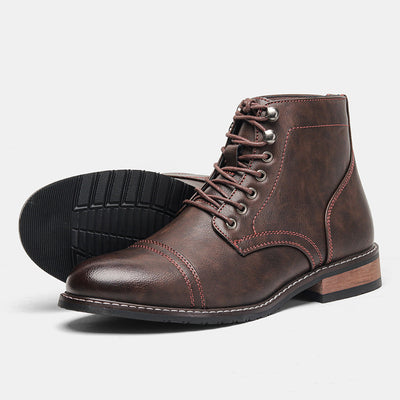 Botas de Cuero Vintage para Hombre - Estilo Casual - Image 9