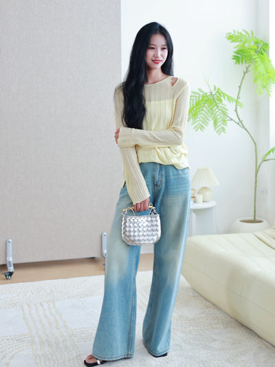 Jeans Rectos Holgados Efecto Vintage para Mujer - Image 8