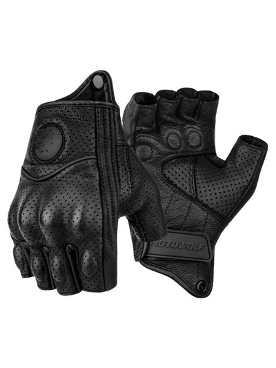Guantes de Motocicleta de Cuero Profesional - Medio Dedo para Hombre y Mujer - Image 14