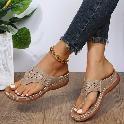 Sandalias Cuña con Clip Toe - Chanclas Verano para Mujer Zapatos de Playa - Image 19