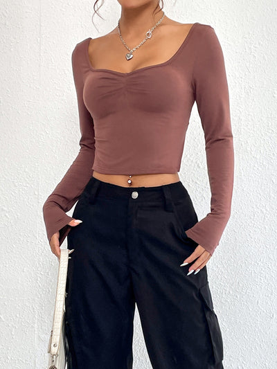 Blusa Larga Entallada con Escote en V y Abertura Lateral - Image 20