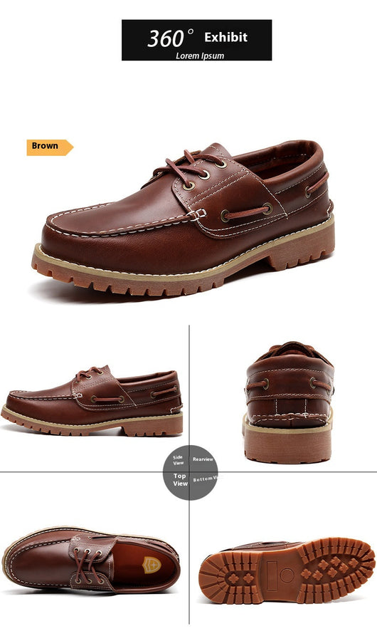 Zapatos Casuales Británicos de Cuero Genuino para Hombre - Diseño Clásico Bajo - Image 15