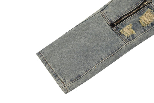 Pantalón de Trabajo Denim Recto con Bolsillos - Image 12