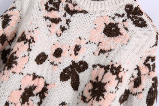 Suéter Tejido Slim con Jacquard Floral para Mujer - Image 11