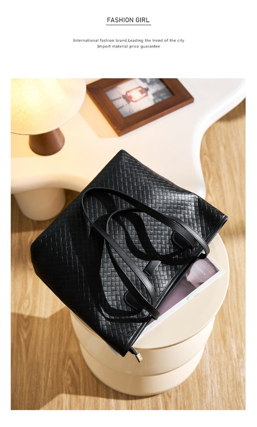 Bolsa de Cuero Genuino con Tejido - Diseño Versátil de Un Hombro para Mujer - Image 16