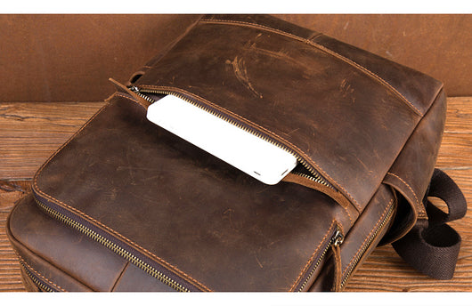 Mochila Ejecutiva de Cuero Genuino Hecha a Mano - Diseño Retro para Profesionales - Image 24