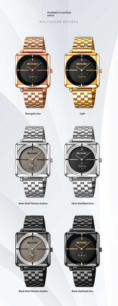 Reloj de Acero Cuadrado con Subdial de Segundos - Movimiento de Cuarzo - Image 18