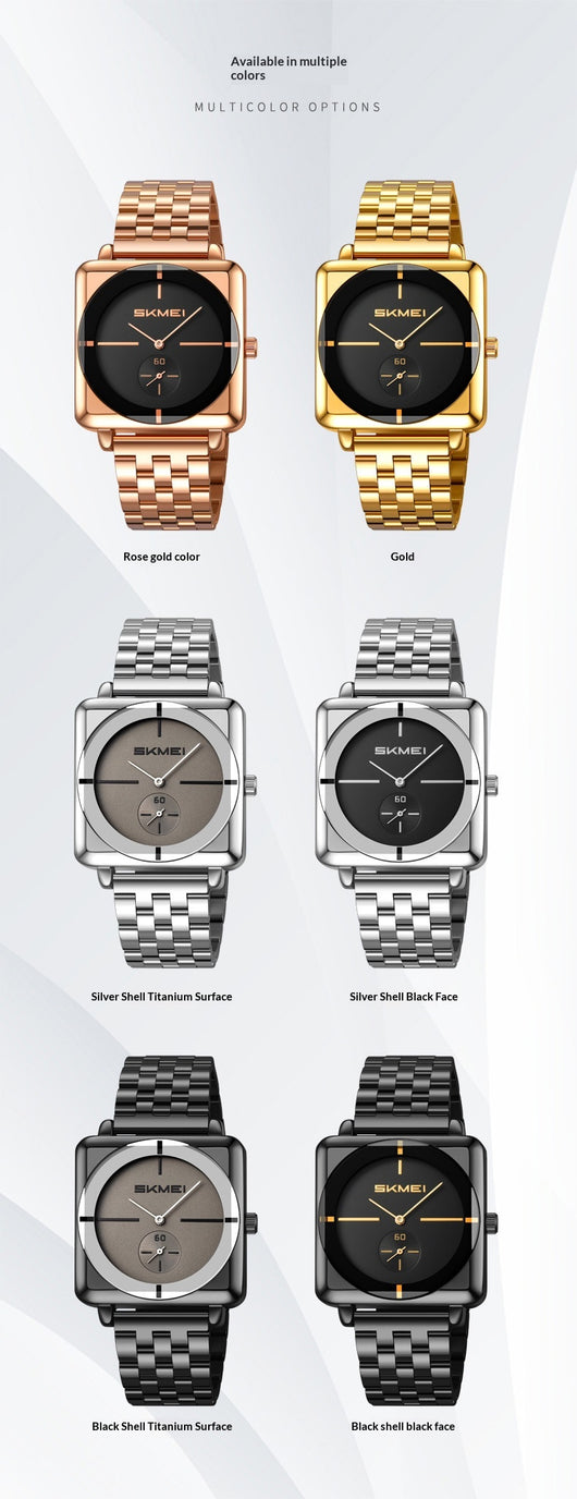 Reloj de Acero Cuadrado con Subdial de Segundos - Movimiento de Cuarzo - Image 18