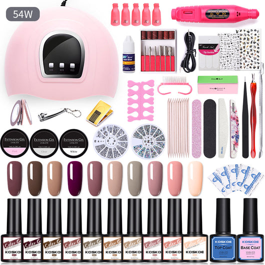 Kit de Esmalte Gel con Máquina LED para Uñas Brillantes