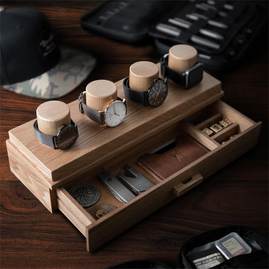 Estuche Organizador de Relojes en Madera de Roble