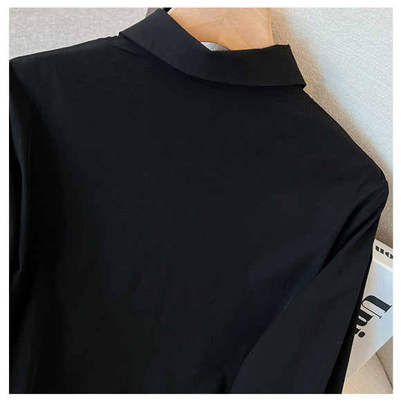 Blusa Negra Manga Larga para Mujer - Perfecta para Primavera