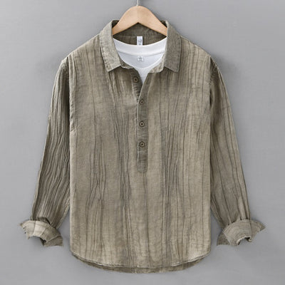 Camisa de Lino Casual con Textura Arrugada - Image 8