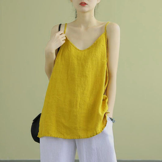 Camiseta Suelta de Algodón y Lino para Mujer - Estilo Literario Casual - Image 13