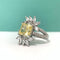 Women's Fashion Niche Ice-flower-cut Adjustable Ring Yellow Adjustable Opening