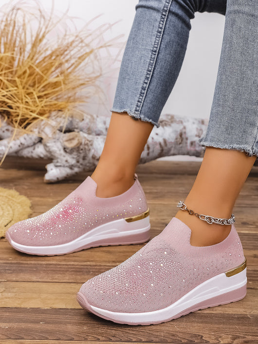 Zapatos de Tacón Cuña Verano para Mujer con Strass y Punta Redonda - Image 15