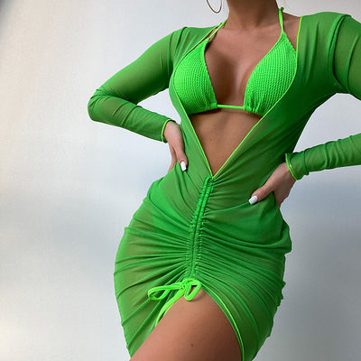 Traje de Baño Tripartita Liso para Mujer - Image 8