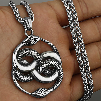 Collar Colgante Doble Serpiente para Hombre - Acero Inoxidable - Image 5