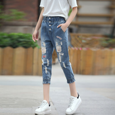 Jeans Sueltos de Cintura Alta con Cordón para Mujer - Image 3