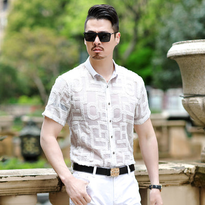 Camisas Casuales Slim Fit para Hombre con Bordado Hueco - Sin Planchado - Image 5