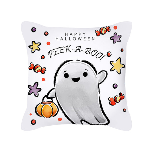Funda de Almohada Halloween con Calabaza y Fantasma Lindo - Textura Piel de Durazno - Image 3