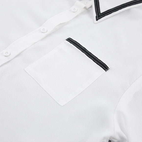 Blusa de Gasa Patchwork en Colores Contrastantes