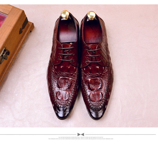 Zapatos de Vestir Hombre Patrón Cocodrilo Estilo Británico - Image 15