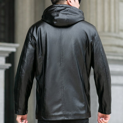 Chaqueta de Cuero para Moto con Forro de Piel - Abrigo Grueso para Otoño e Invierno - Image 3