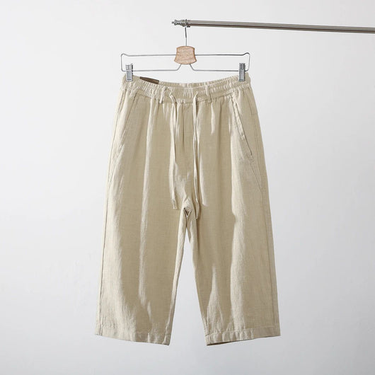 Pantalones Capri de Lino y Algodón Transpirables - Estilo Casual - Image 15
