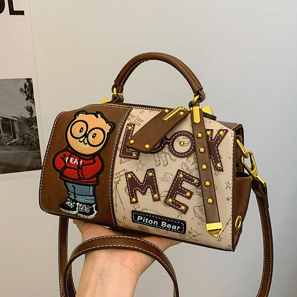 Bolsa de Hombro con Diseño Cartoon Acolchada