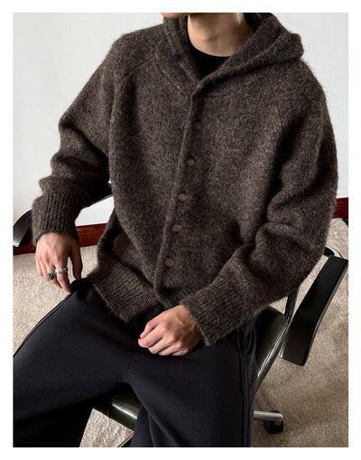 Cardigan Retro Japonés con Capucha y Botones para Hombre - Otoño Invierno - Image 10