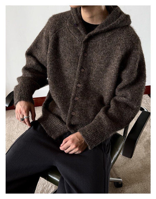 Cardigan Retro Japonés con Capucha y Botones para Hombre - Otoño Invierno - Image 10