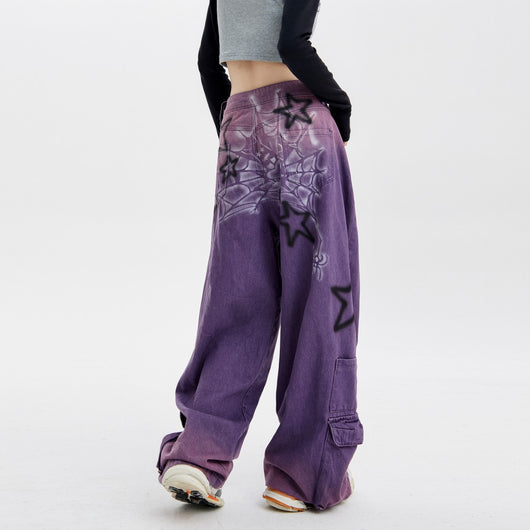 Pantalones Chaopai Púrpura Rectos de Pierna Ancha - Image 6