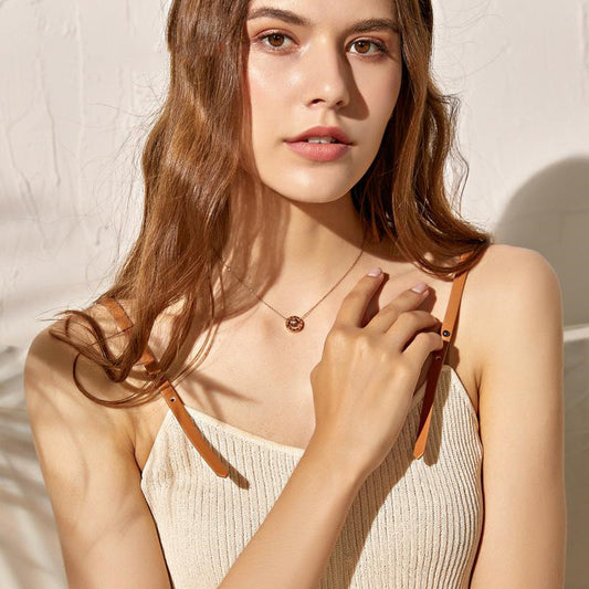 Collar Cadena de Acero Titanio Lujo Minimalista para Mujer