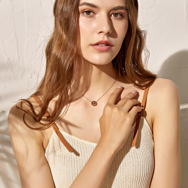 Collar Cadena de Acero Titanio Lujo Minimalista para Mujer