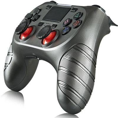 Luxury gold game controller with black analog sticks, red triggers, and a textured grip, featuring a touchpad and various buttons. - Image 12