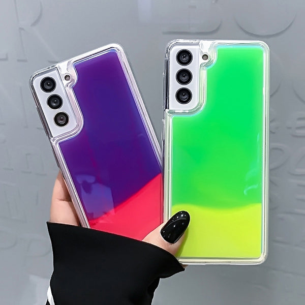 Funda Fluorescente Antiimpacto con Efecto Arenas Movedizas para Celular