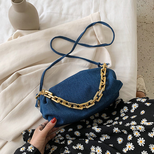 Bolso Mensajero Otoñal con Cadena - Diseño Cloud Fold Versátil