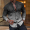 Camisa Casual de Manga Larga con Cuello de Pie Degradado para Hombre