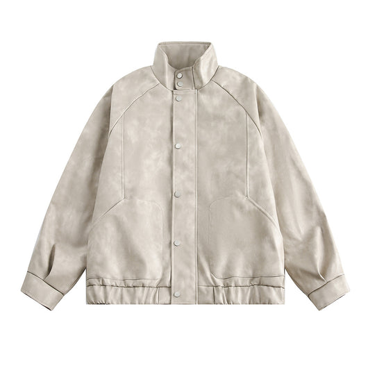 Abrigo de Cuello Alto en Cuero Genuino para Hombre - Primavera y Otoño - Image 7