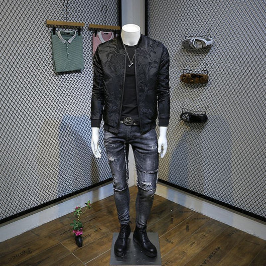 Chaqueta Beisbolera Slim Fit Cuello Clásico - Image 4