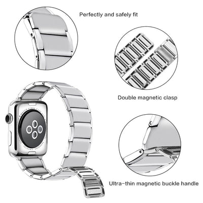 Reloj de Acero Inoxidable con Correa Magnética de Bambú - Image 7